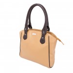 Beau Design Stylish  Beige Color Imported PU Leather Casual Handbag With Double Handle For Women's/Ladies/Girls